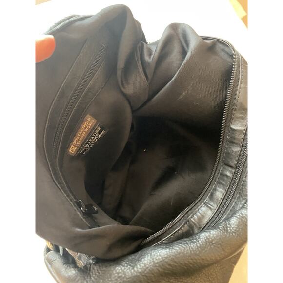 Great American Leather Works Purse Double Top Zip Black SHOULDER Silver Stud - Picture 8 of 10